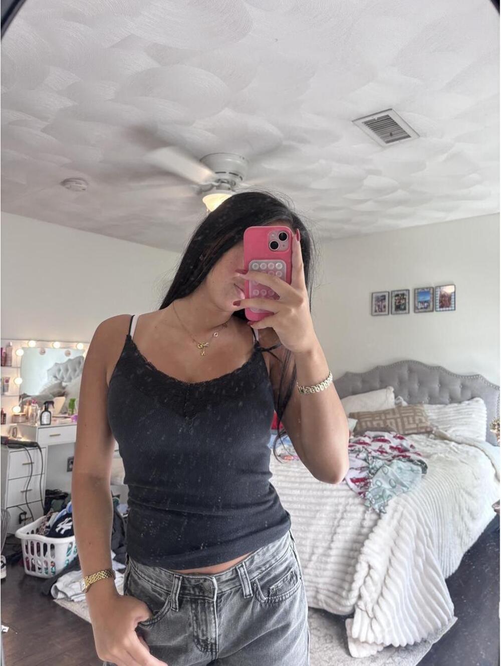 Hollister Co. Women's Black and Grey Vests-tanks-cami